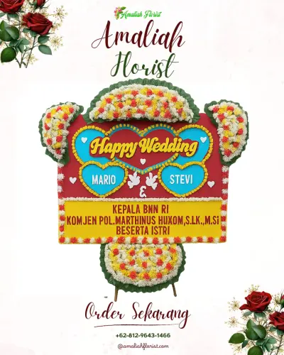Karangan Papan Bunga Pernikahan di Parang